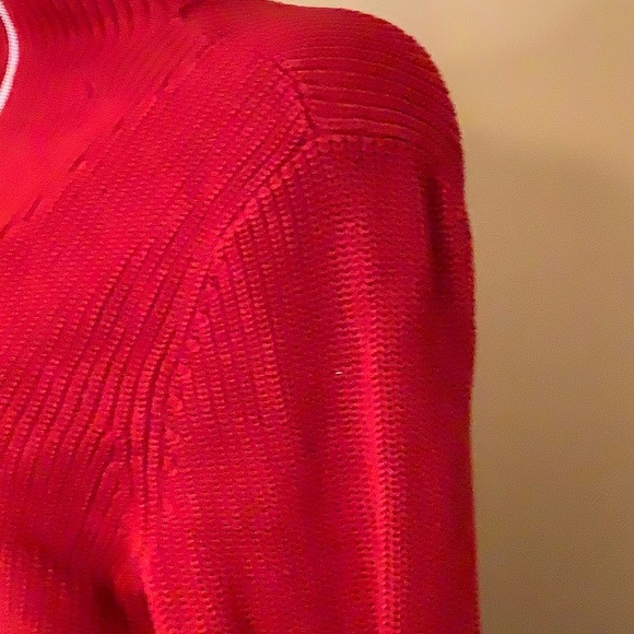 New Ralph Lauren Lauren Active Red and Black Sweater with Zipper - Picture 5 of 14